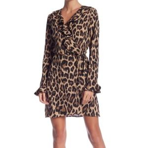 Romeo & Juliet Couture Leopard Print Wrap Dress